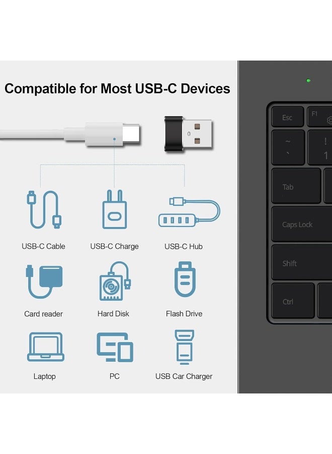 محول USB من النوع C أنثى إلى USB-A ذكر بتقنية OTG، محول بيانات وشحن سريع بتقنية PD، مصنوع من سبائك الألومنيوم، قطعتان (أسود وفضي). - Image 5